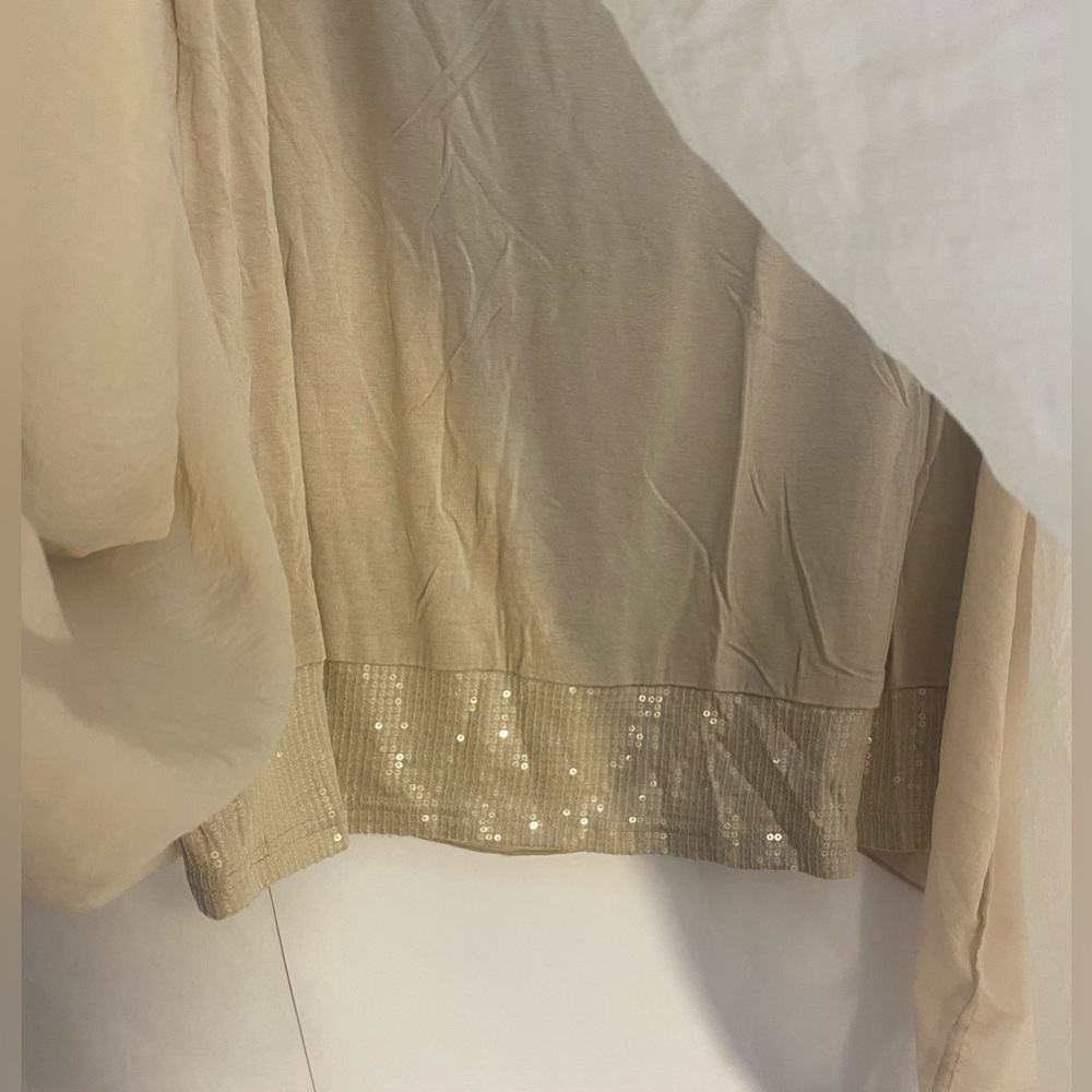 Black Label‎ by Chico’s Cream Dolman Boho Oversized Blouse Top Size 2 Large - Picture 2 of 6